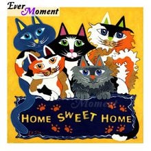 Ever Moment-pintura con diamantes, mosaico de gatos dulces, cuadro completo de diamantes de imitación, bordado de diamantes de imitación, punto de cruz, ASF1388 2024 - compra barato