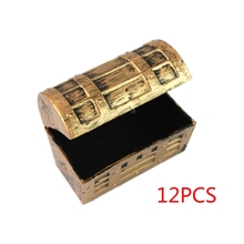 12pcs Mini Pirate Gold Treasure Chests Kids Toy Cake Decoration Candy Box Gags & Practical Jokes Kids Gift 2024 - buy cheap