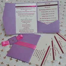 HI5005 - Personalized Pocket Fold Wedding Invitation Cards 2024 - buy cheap