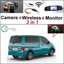 3 in1 Rear View Special Camera + Wireless Receiver + Mirror Monitor Easy DIY Back Up Parking System For Nissan NV200 Evalia 2024 - buy cheap