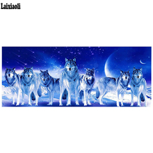 Large 5D DIY Diamond Embroidery Moonlight wolf Cross Stitch Mosaic Diamond Painting Full Square Round drill wall painting decor 2024 - buy cheap