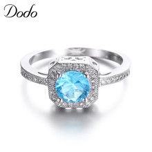 DODO Big Crystal Rings wedding Engagement luxury square rings women with Blue stone elegant party Vintage 585 Anel bijoux DR154 2024 - buy cheap