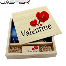 JASTER Wooden Photo Album Large oval usb+Box usb flash drive U disk Pendrive 8GB 16GB 32GB Wedding Studio 170mm*170mm*35mm 2024 - buy cheap