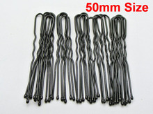 120 Black Wavy U Comb Bobby Pins Grips Hair Barrette Clip 50mm 2024 - buy cheap