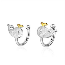 Cute Whale Brushed Silver Plated Earrings For Women Jewelry Fashion Silver Plated Earrings Girl Wedding Party Accessories Hot 2024 - buy cheap