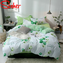 Sisher-Juego De ropa De cama tamaño King Leaf, individual, doble, Queen, edredón, fundas De edredón, azul 2024 - compra barato