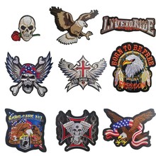 PGY Cheap Punk Rock Bike Patch Large Embroidery Biker Patch Motorcycle Iron On Patches For Clothes Jeans Vest Jacket Back Patch 2024 - buy cheap