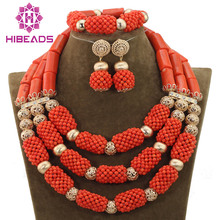 Moda chunky coral contas conjunto de jóias de festa africano conjunto de jóias de coral contas conjunto de jóias novas cnr722 2024 - compre barato
