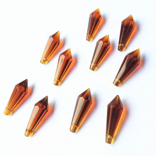 Top Quality 60pcs/lot 36mm Brown Glass Crystal Lamp Prisms Parts, Icicle U-drop PrismsHanging Pendants for chandelier crystal 2024 - buy cheap