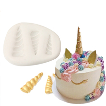 Moldes de silicona blanca con Cabeza de unicornio 3D, moldes para jabón Fondant, herramientas de decoración de pasteles, utensilios de repostería de cocina 2024 - compra barato