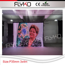 P3.5 см сценическое Освещение DJ декорации светодиодные фотообои 3 м высотой * 4 м шириной с полетным чехлом 2024 - купить недорого