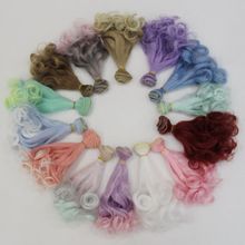 Peruca de cabelo fofa diy, cachos de tecelagem 1/3 1/4 1/6 bjd, peruca de boneca 15*1/8 cm, cabelo em uma variedade de cores, fio de alta temperatura 2024 - compre barato