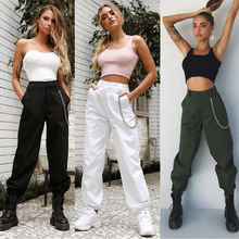 Women Casual Autumn Harem Cargo High Waist Trousers Ladies Cotton Solid Punk Loose Long Pants 2024 - buy cheap