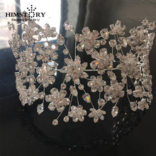 HIMSTORY News Cubic Zircon Tiara Tiara Fashion Headpieces Royal Bridal Wedding Dressing Crown Accessory Women Jewelries 2024 - buy cheap