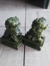 Estatuas de jade natural chino tallado, estatua de kirin fu para mirar la mala suerte fengshui, artesanías de jade, 2 uds. 2024 - compra barato