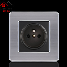 16A European Wall Socket Outlet 86 Type French Standard Wall Charger Adapter Stainless Steel Panel Kitchen Bedroom Plug Sockets 2024 - buy cheap
