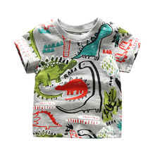 De alta calidad de marca de verano chicos chica t camisa Mundo Jurásico estampado de dinosaurio 100% de Niños de algodón camisetas tops ropa de bebé ropa de niño 2024 - compra barato