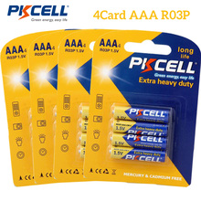 Pkcell-16 peças de pilhas medidoras de temperatura, 1.5v, r03p um4, pilhas aaa de zinco-carbono e aaa 2024 - compre barato