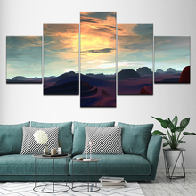 Canvas Painting desert artwork with sunset landscape 5 Pieces Wall Art Painting Modular Wallpapers Poster Print Home Decor 2024 - buy cheap