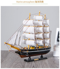 TOP COOL  2020 HOME office company shop Business Ornament Everything is going smoothly Mascot Wood Sailboat FENG SHUI art Statue 2024 - buy cheap