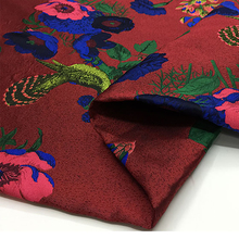 HLQON химическое волокно парча жаккард полиэстер красная ткань для войлока лоскутное платье швейная Женская тканевая одежда 2024 - купить недорого