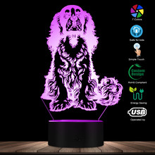 Cavalier King Charles Spaniel Dog Breed LED Night Light Table Lamp Adorable Dog Pet Puppy 3D Optical illusion Light Visual Lamp 2024 - купить недорого