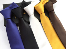 6cm Fashion Skinny Ties Men Solid Necktie High Quality Woven Gravatas Wholesale 2024 - buy cheap