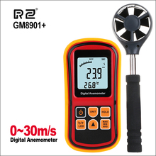 Anemómetro Digital RZ, Anemómetro con pantalla LCD, medidor de viento portátil, medidor de temperatura de velocidad del aire, anemómetro de 30 m/s 2024 - compra barato