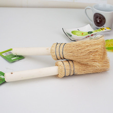 Escova macia para lavagem de coqueiro, ferramenta de limpeza com cabo de madeira, 1 peça 2024 - compre barato