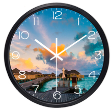 Reloj de pared con diseño de imagen Real para el hogar, cronógrafo silencioso con diseño de paisaje costero, destino turístico del sudeste asiático, original 2024 - compra barato