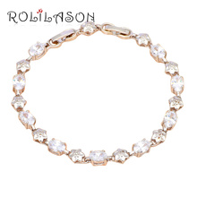 ROLILASON Aliexpress Top Venda AAA Pulseiras Zircão Cristal Moda jóias de Prata Brilhando Branco TBS938 2024 - compre barato