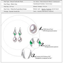 MINTHA Emerald pearl earrings jewelry,green gemstone earrings,long earrings for women,Bohemian 925 sterling silver drop earrings 2024 - buy cheap