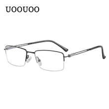UOOUOO-gafas graduadas de aleación de titanio para hombre, anteojos ultraligeros cuadrados para miopía, de Metal, con medio Marco, 5704 2024 - compra barato