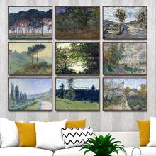 Quadros de parede para decoração, para sala de estar, pôster de impressão, pinturas em tela, franceses, claude, monet, madeiras 2 2024 - compre barato