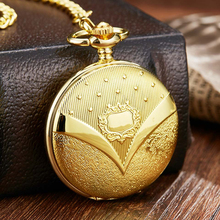 Luxury Mechanical Pocket Watch with Chain V Laser Engraved Hand Winding Pendant Clock Men Women Gold Bronze Flip Fob Watches 2024 - buy cheap