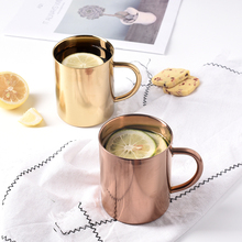 Aço inoxidável caneca de café dourado casa café da manhã xícara de leite tarde xícara de chá de flores utensílios de beber decoração de casa 2024 - compre barato