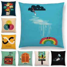 Colorful Cartoon Pillow Case Fruit Flower Warm Dream Funny Imagination Cushion Cover 2024 - buy cheap