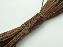 50 medidores brown encerado poliéster trançado corda fio linha 1mm 2024 - compre barato