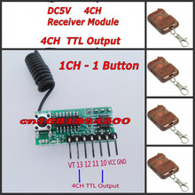 DC5V Receiver Module 4Channel Learning Code Momentary Toggle Latched Adjustable RF Wireless Remote 1Button --1CH Receiver Module 2024 - buy cheap