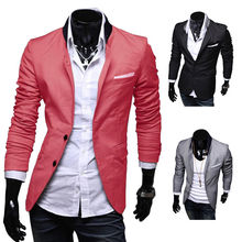 Eas Новый стильный Для Мужчин's Повседневное Slim Fit две кнопки костюм Блейзер Пальто Кофта для отдыха Топы корректирующие 3 цвета американский размер XS-L 2024 - купить недорого