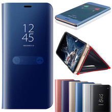Зеркальный умный чехол для Samsung Galaxy S6 S7 edge S8 S9 Note8 J3 J4 J5 J6 J7 Neo A3 A5 A6 A8 Plus 2017 2018, кожаный флип-чехол 2022 - купить недорого