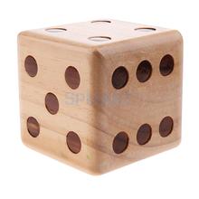 MagiDeal 1Pc Six Side Crafted 3.5-inch Big Wooden Yard Dice With Rounded Corner for Teaching Project BBQ Group Event Camping Toy 2024 - buy cheap