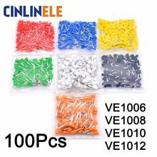 100Pcs/Lot Crimp Terminal  VE1006 VE1008 VE1010 VE1012 Tube Pre Insulating Terminal Bootlace Brass 1mm 18 AWG 2024 - buy cheap