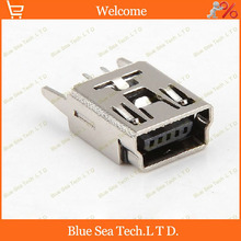 50 pcs MINI USB 5P/F Female Jacks Socket PCB Mount for Phone,MP4,180 angle 5Pin USB 2 Locate foot jack,Material:Brass shell 2024 - buy cheap