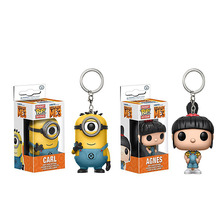 FUNKO POP dibujos animados lindo Despicable-Me3 Minions CARL AGNES llavero juguete pvc colección de figuras de acción modelo juguetes para niños regalo 2024 - compra barato