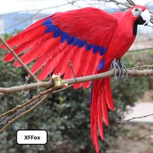 big simulation red parrot model foam&feather real life wings parrot bird doll gift about 45x60cm xf0987 2024 - buy cheap