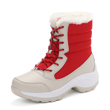 Botas de nieve de talla grande para mujer, zapatos de media caña con plataforma, de ayuda alta, para invierno, 2018 2024 - compra barato