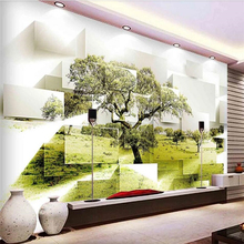 Beibehang-mural grande personalizado para pared de sala de estar, papel tapiz abstracto de paisaje 3D, hermoso y simple, para cuarto 2024 - compra barato