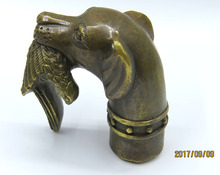 China requintado escultura artesanal em bronze estátua de cachorro cabeça de cana bastão de caminhada 2024 - compre barato