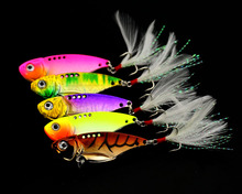 5 pcs 5colors Metal VIB fishing lure Feather hook hard lures 5.5cm-11g Vibration Wobbler fishing bait (VIB018) 2024 - buy cheap